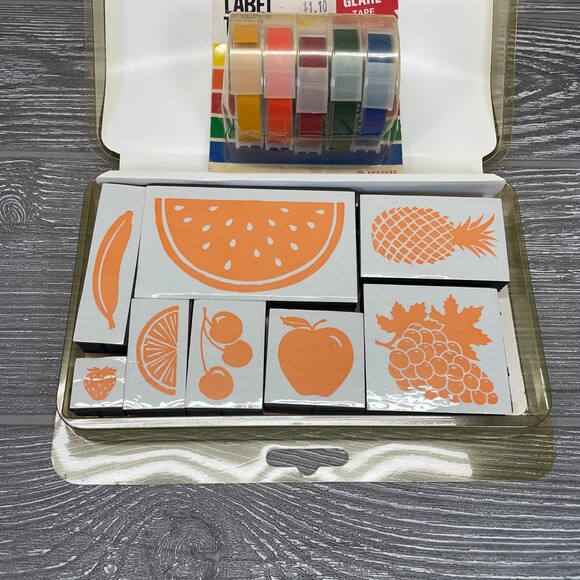NEW Vintage All Night Media Rubber Fruit Tutti Frutti Craft Stamp Design Kit Set - Picture 4 of 4